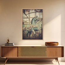 Carregar imagem no visualizador da galeria, Abandoned Circus, Carousel Art, Carnival Art, Canvas Print, Wall Hanging, Portrait Art, College Dorm Decor, Gaming Wall Decor, Office Art