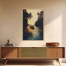 Load image into Gallery viewer, Boat Art, River Wall Art, Adventure, Canvas Print, Wall Hanging, Portrait Art, Nature Wall Art, Gift For Boss, Office Wall Art, Room Decor