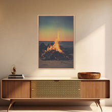 Carregar imagem no visualizador da galeria, Campfire Wall Art, Beach Wall Art, Coastal Print, Canvas Print, Wall Hanging, Portrait Art, Minimalist Wall Art, Ocean Art, Military Gift