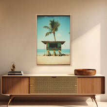 Load image into Gallery viewer, Beach Wall Art, Palm Tree Wall Art, Tropical Art, Canvas Print, Wall Hanging, Portrait Art, Anniversary Gift, Above Bed Art, Bedroom Prints
