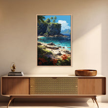 Load image into Gallery viewer, Beach Wall Art, Framed Canvas Print, Beach Canvas Wall Art, Long Beach Wall Art - "Abandoned" - Stuck On A Desert Island