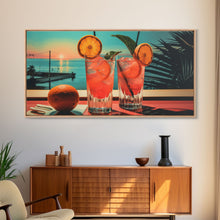 Carregar imagem no visualizador da galeria, Cantarito Cocktail Wall Art, Framed Canvas Print, Bar Decor, Basement Bar Wall Art, Vaporwave Aesthetic Wall Decor, Bar Cart Art