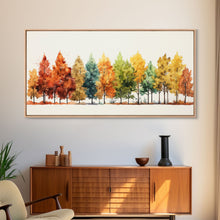 Carregar imagem no visualizador da galeria, Autumn Decor - The Changing Of The Leaves - Framed Canvas Print - Fall Painting - Fall Centerpiece - Orange Leaves - Rustic Farmhouse Decor