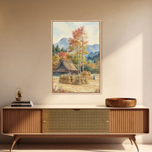 Carregar imagem no visualizador da galeria, Fall Hay harvest, framed canvas print, autumn decor, fall wall art