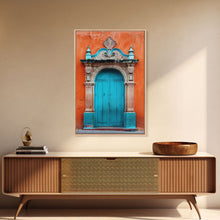 Cargar imagen en el visor de la galería, Change1 Mexican Wall Art, Colorful Mexican Door Architecture Painting Framed Canvas Print, Traditional Hacienda Architecture, Ready To Hang