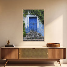 Cargar imagen en el visor de la galería, Change2 Mexican Wall Art, Colorful Mexican Door Architecture Painting Framed Canvas Print, Traditional Hacienda Architecture, Ready To Hang