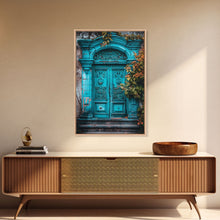 Cargar imagen en el visor de la galería, Change23 Mexican Wall Art, Colorful Mexican Door Architecture Painting Framed Canvas Print, Traditional Hacienda Architecture, Ready To Hang