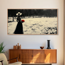 Carregar imagem no visualizador da galeria, Framed Canvas Print misty forest pathway surrounded by vibrant autumn foliage, serene landscape wall art for fall or rustic home decor