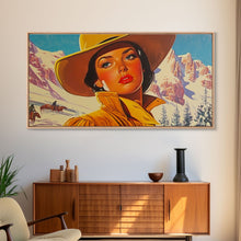 Carregar imagem no visualizador da galeria, Framed Canvas Print autumn meets winter with vibrant fall trees snow-covered fields, seasonal art a unique blend of autumn winter decor