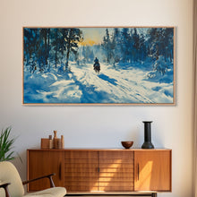 Load image into Gallery viewer, Cowboy And Cattle In Autumn Framed Canvas Print Tall Art Fall Country Landscape Western Home Decor Rustic Farmhouse Wall Art Autumn Gift