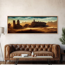 Carregar imagem no visualizador da galeria, Abandoned Wild West Mining Town, Extra Large Wall Art, Framed Panoramic Canvas Print, Framed Wall Art