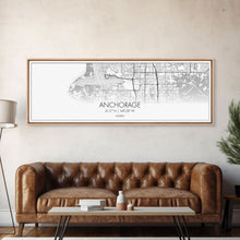Load image into Gallery viewer, Panoramic Anchorage City Map, Alaska Art, Map Print, Minimalist Wall Art, Canvas Art, Housewarming Gift, Street Map Art, Closing Gift