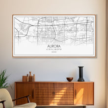 Carregar imagem no visualizador da galeria, Aurora Street Map, Illinois Map, Map Print, Modern Art, Wall Art, Canvas Print, Room Décor For Teens, Cool Wall Art, Fun Gift, Classroom Art