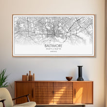 Carregar imagem no visualizador da galeria, Baltimore Street Map, Maryland Map, Map Print, Modern Art, Wall Art, Canvas Print, Home Office Wall Art, Non Binary Gifts, Camper Décor