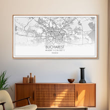 Cargar imagen en el visor de la galería, Bucharest Street Map, Romania Map, Map Print, Modern Art, Wall Art, Canvas Art, Trendy Room Décor, Thank You Gift, Wall Décor Bedroom