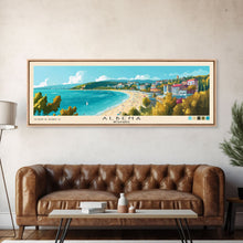Carregar imagem no visualizador da galeria, Albena, Bulgaria Panoramic Beach Print, Vacation Gift, Bulgaria Wall Art, Framed Canvas Print, Framed Beach Painting