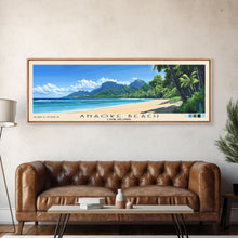 Load image into Gallery viewer, Anaoke Beach, Cook Islands Panoramic Beach Print, Vacation Gift, Cook Islands Wall Art, Beach Painting, Beach Decor, Beach Painting
