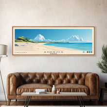Load image into Gallery viewer, Andros, Bahamas Panoramic Beach Print, Vacation Gift, Bahamas Wall Art, Framed Canvas Print, Framed Beach Painting