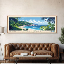Load image into Gallery viewer, Anse Major, Seychelles Panoramic Beach Print, Vacation Gift, Seychelles Wall Art, Beach Painting, Beach Decor, Beach Painting