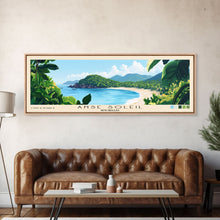 Load image into Gallery viewer, Anse Soleil, Seychelles Panoramic Beach Print, Vacation Gift, Seychelles Wall Art, Framed Canvas Print, Framed Beach Painting