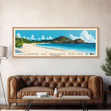 Load image into Gallery viewer, Anse de Grande Saline, St. Barths Panoramic Print, Vacation Gift, St. Barths Wall Art, Beach Painting, Beach Decor, Large Wall Art, Wood Frame Art