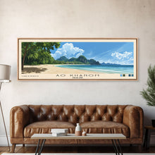 Load image into Gallery viewer, Ao Khanom, Thailand Panoramic Beach Print, Vacation Gift, Thailand Wall Art, Framed Canvas Print, Framed Beach Painting