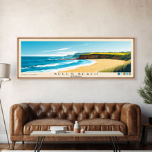 Load image into Gallery viewer, Bells Beach, Australia Panoramic Beach Print, Vacation Gift, Australia Wall Art, Beach Painting, Beach Decor, Beach Painting