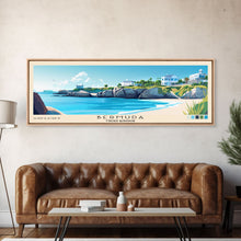 Load image into Gallery viewer, Bermuda, United Kingdom Panoramic Beach Print, Vacation Gift, United Kingdom Wall Art, Beach Painting, Beach Decor, Beach Painting