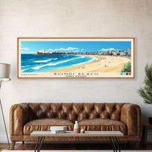 Carregar imagem no visualizador da galeria, Bondi Beach, Sydney, Australia Panoramic Print, Vacation Gift, Sydney, Australia Wall Art, Beach Painting, Beach Decor, Beach Or Lakehouse Art
