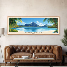 Load image into Gallery viewer, Bora Bora, France Panoramic Beach Print, Vacation Gift, France Wall Art, Beach Painting, Beach Decor, Beach Painting