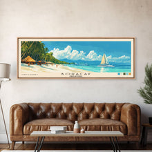 Load image into Gallery viewer, Boracay, Philippines Panoramic Print, Vacation Gift, Philippines Wall Art, Beach Painting, Beach Decor, Large Wall Art, Wood Frame Art