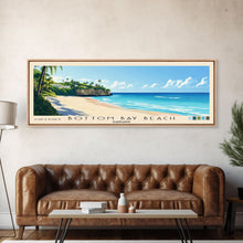 Load image into Gallery viewer, Bottom Bay Beach, Barbados Panoramic Beach Print, Vacation Gift, Barbados Wall Art, Framed Canvas Print, Framed Beach Painting