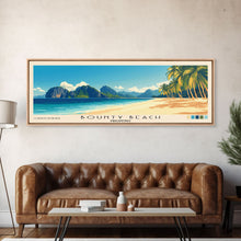 Load image into Gallery viewer, Bounty Beach, Philippines Panoramic Beach Print, Vacation Gift, Philippines Wall Art, Beach Painting, Beach Decor, Beach Painting