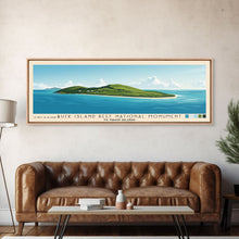 Carregar imagem no visualizador da galeria, Buck Island Reef National Monument, US Virgin islands Panoramic Beach Print, Vacation Gift, US Virgin islands Wall Art, Framed Canvas Print, Framed Beach Painting