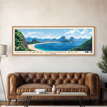 Carregar imagem no visualizador da galeria, Cairu Archipelago, Brazil Panoramic Print, Vacation Gift, Brazil Wall Art, Beach Painting, Beach Decor, Large Wall Art, Wood Frame Art