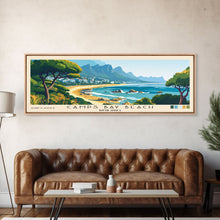 Carregar imagem no visualizador da galeria, Camps Bay Beach, South Africa Panoramic Beach Print, Vacation Gift, South Africa Wall Art, Framed Canvas Print, Framed Beach Painting