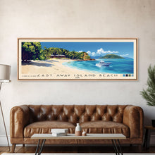 Cargar imagen en el visor de la galería, Cast Away Island Beach, Fiji Panoramic Print, Vacation Gift, Fiji Wall Art, Beach Painting, Beach Decor, Beach Or Lakehouse Art