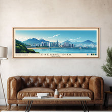 Cargar imagen en el visor de la galería, Cheung Sha, Hong Kong Panoramic Print, Vacation Gift, Hong Kong Wall Art, Beach Painting, Beach Decor, Large Wall Art, Wood Frame Art