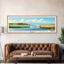 Cargar imagen en el visor de la galería, Chincoteague Island, Virginia Panoramic Beach Print, Vacation Gift, Virginia Wall Art, Framed Canvas Print, Framed Beach Painting