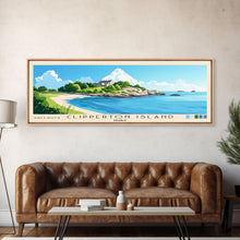 Load image into Gallery viewer, Clipperton Island, France Panoramic Print, Vacation Gift, France Wall Art, Beach Painting, Beach Decor, Large Wall Art, Wood Frame Art