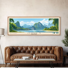 Load image into Gallery viewer, Cloud 9, Philippines Panoramic Beach Print, Vacation Gift, Philippines Wall Art, Framed Canvas Print, Framed Beach Painting