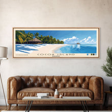 Cargar imagen en el visor de la galería, Cocoa Island, Maldives Panoramic Print, Vacation Gift, Maldives Wall Art, Beach Painting, Beach Decor, Large Wall Art, Wood Frame Art