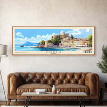 Load image into Gallery viewer, Corfu, Greece Panoramic Print, Vacation Gift, Greece Wall Art, Vacation Wall Art, Vacatation Memories, Beach Decor, Beach Or Lakehouse Art