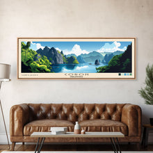 Load image into Gallery viewer, Coron, Philippines Panoramic Print, Vacation Gift, Philippines Wall Art, Beach Painting, Beach Decor, Large Wall Art, Wood Frame Art