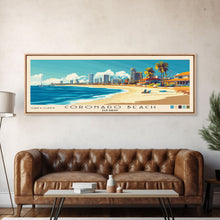 Load image into Gallery viewer, Coronado Beach, San Diego Panoramic Print, Vacation Gift, San Diego Wall Art, Vacation Wall Art, Vacatation Memories, Beach Decor, Beach Or Lakehouse Art