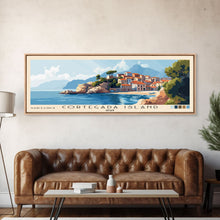 Load image into Gallery viewer, Cortegada Island, Spain Panoramic Beach Print, Vacation Gift, Spain Wall Art, Beach Painting, Beach Decor, Beach Painting