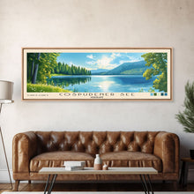 Load image into Gallery viewer, Cospudener See, Germany Panoramic Print, Vacation Gift, Germany Wall Art, Beach Painting, Beach Decor, Large Wall Art, Wood Frame Art