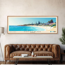 Load image into Gallery viewer, Cottesloe, Australia Panoramic Print, Vacation Gift, Australia Wall Art, Beach Painting, Beach Decor, Large Wall Art, Wood Frame Art