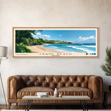 Load image into Gallery viewer, Crane Beach, Barbados Panoramic Beach Print, Vacation Gift, Barbados Wall Art, Beach Painting, Beach Decor, Beach Painting