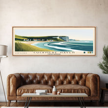 Load image into Gallery viewer, Cuckmere Haven, United Kingdom Panoramic Beach Print, Vacation Gift, United Kingdom Wall Art, Framed Canvas Print, Framed Beach Painting